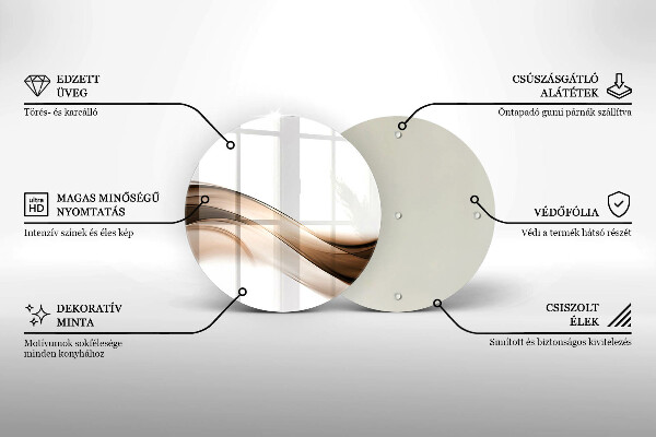 Protection plaque induction Lignes brunes abstraites