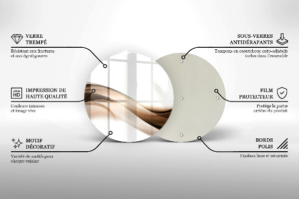 Protection plaque induction Lignes brunes abstraites