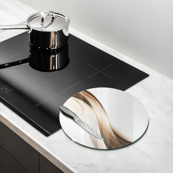 Protection plaque induction Lignes brunes abstraites