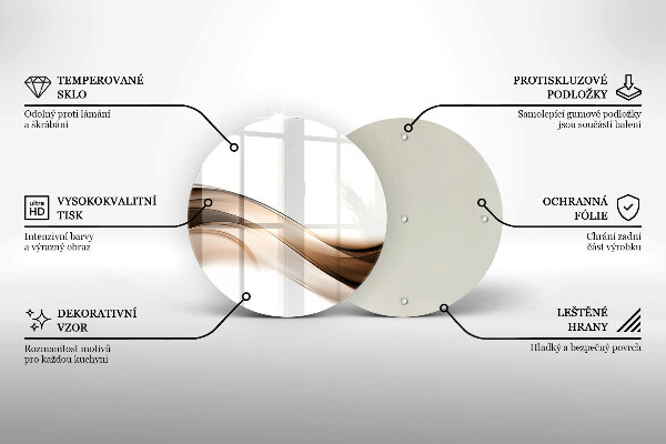Protection plaque induction Lignes brunes abstraites