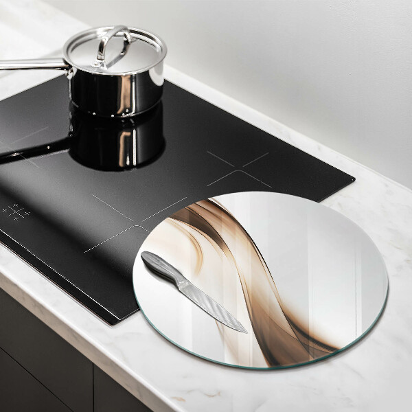 Protection plaque induction Lignes brunes abstraites