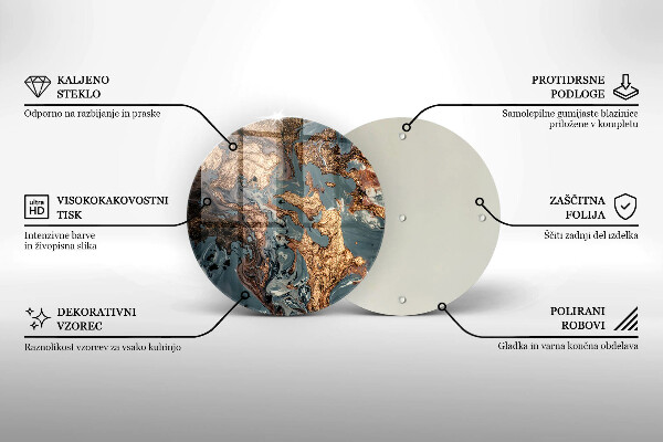 Protection plaque induction Rocher décoratif avec de l'or