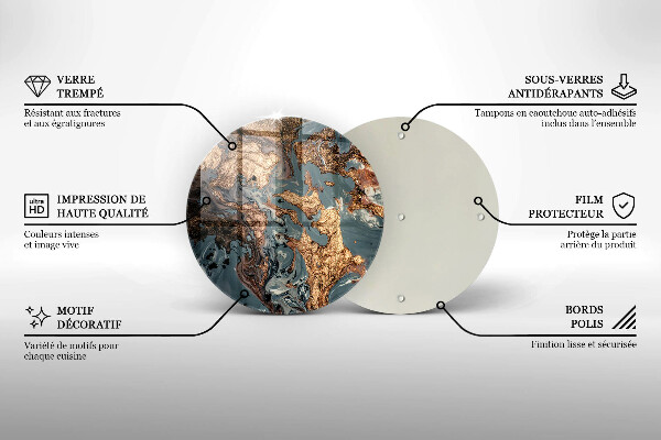 Protection plaque induction Rocher décoratif avec de l'or