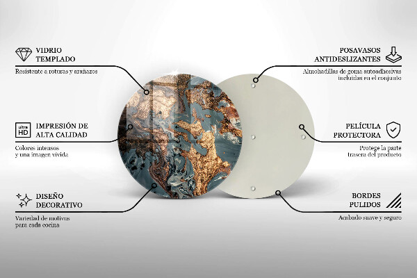 Protection plaque induction Rocher décoratif avec de l'or