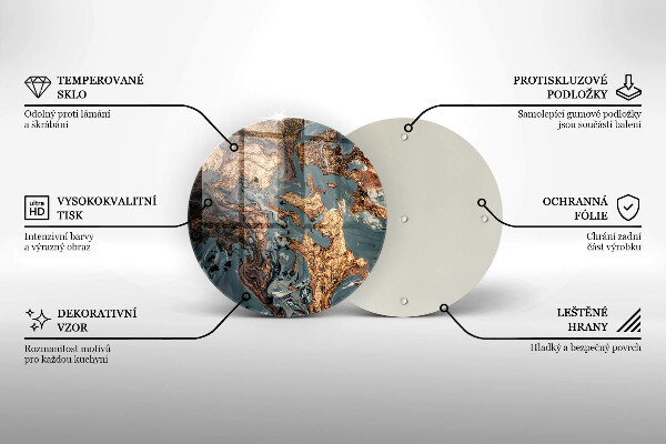 Protection plaque induction Rocher décoratif avec de l'or