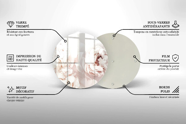 Protection plaque induction Pivoines pastel