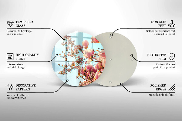 Protection plaque induction Arbre à fleurs roses