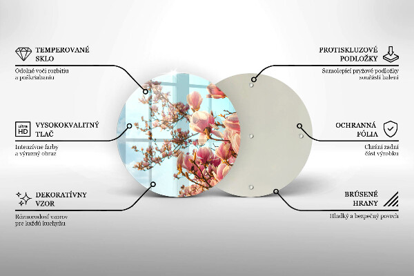 Protection plaque induction Arbre à fleurs roses