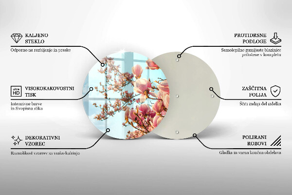 Protection plaque induction Arbre à fleurs roses