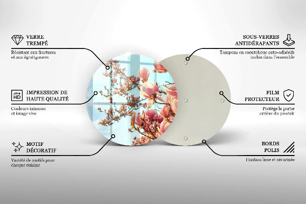Protection plaque induction Arbre à fleurs roses