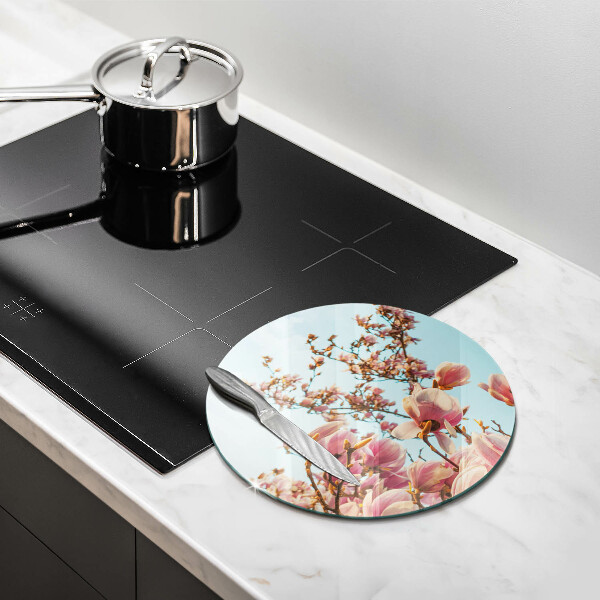 Protection plaque induction Arbre à fleurs roses