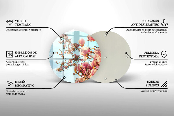 Protection plaque induction Arbre à fleurs roses