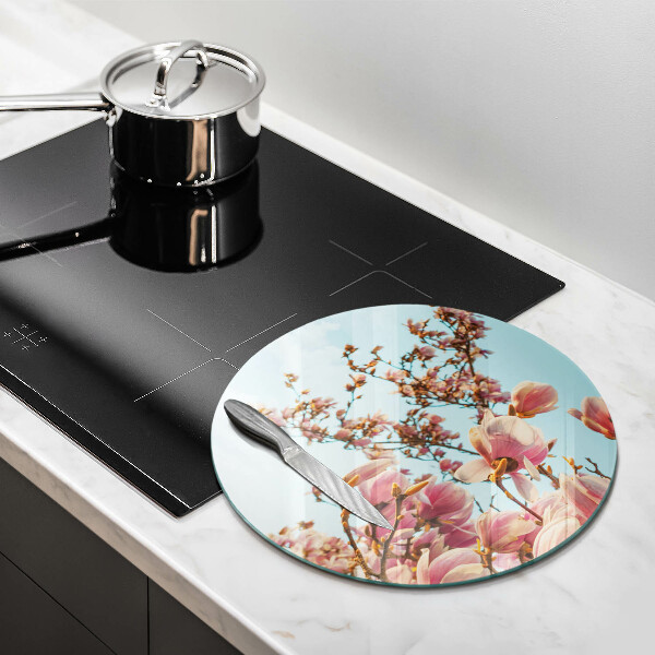 Protection plaque induction Arbre à fleurs roses