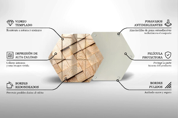 Protection plaque induction Carrés en bois