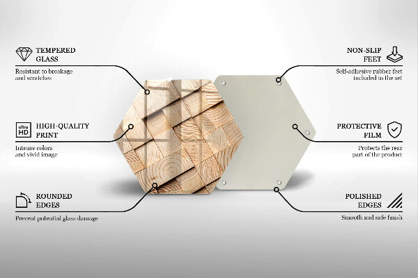 Protection plaque induction Carrés en bois