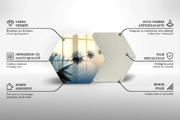 Cache plaque de cuisson Fleurs de lys sur l'eau