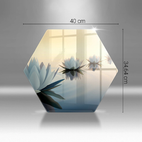 Cache plaque de cuisson Fleurs de lys sur l'eau