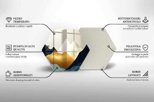 Protection plaque induction Montagnes abstraites