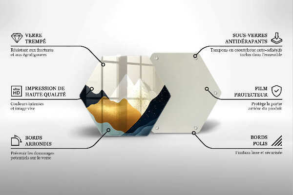 Protection plaque induction Montagnes abstraites