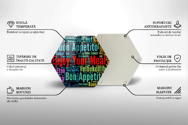 Cache plaque de cuisson Sous-titres Bon appétit langues
