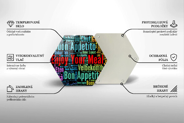 Cache plaque de cuisson Sous-titres Bon appétit langues