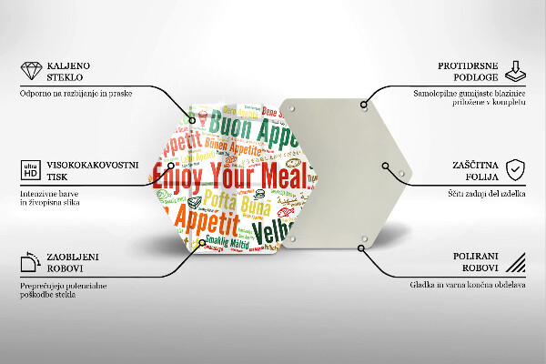 Cache plaque de cuisson Sous-titres Bon appétit langues
