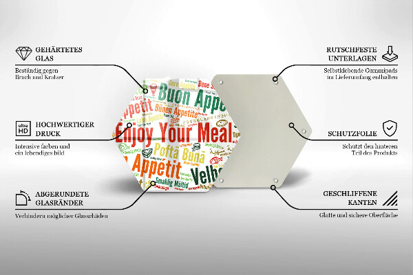 Cache plaque de cuisson Sous-titres Bon appétit langues