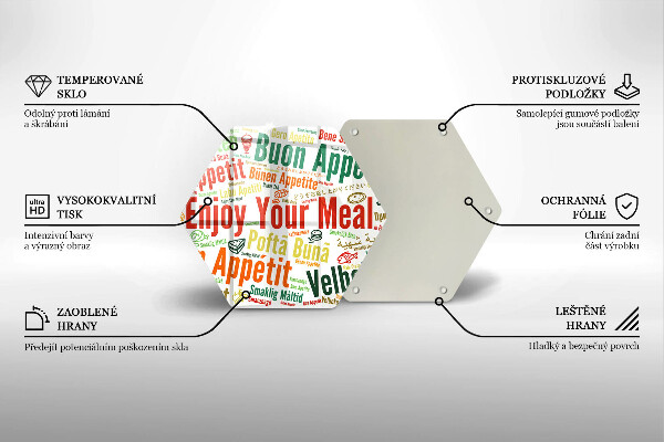 Cache plaque de cuisson Sous-titres Bon appétit langues