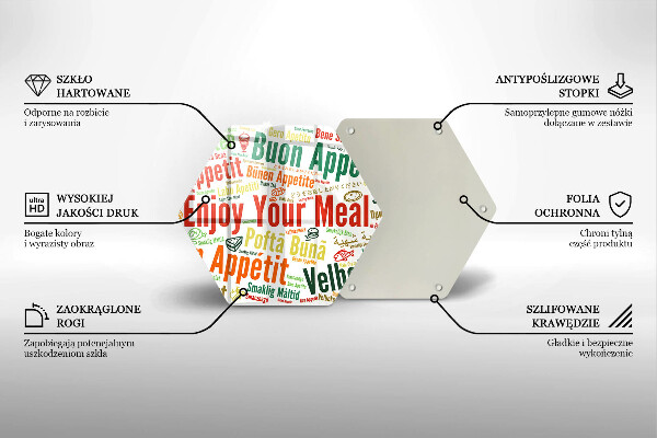 Cache plaque de cuisson Sous-titres Bon appétit langues