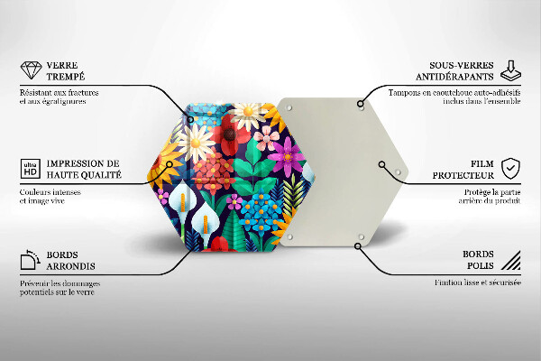 Cache plaque de cuisson Illustration de prairie de fleurs