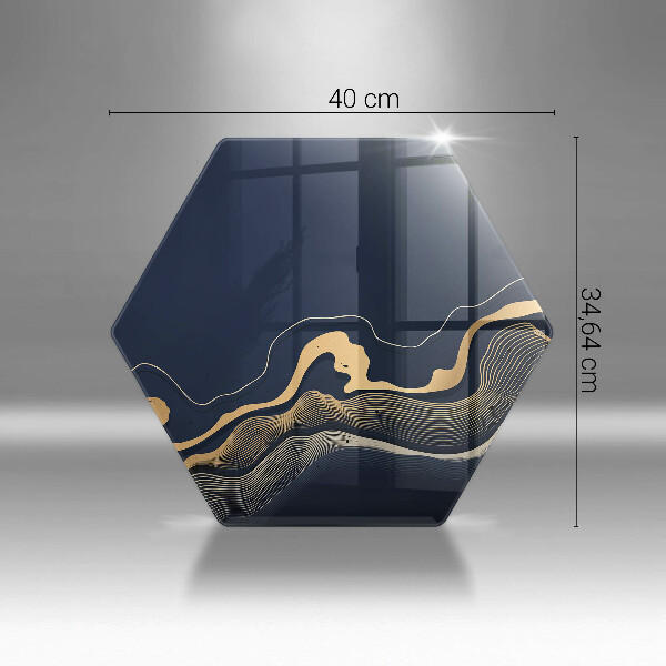 Cache plaque de cuisson Lignes dorées abstraites