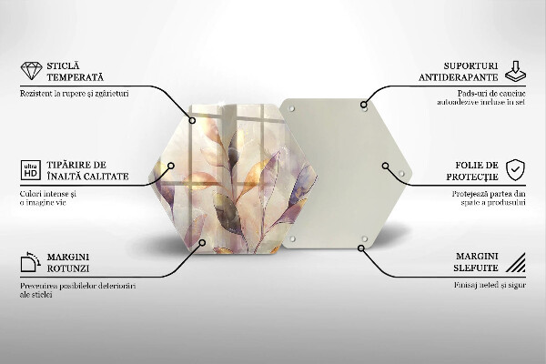 Protection plaque induction Feuilles de bohème peintes