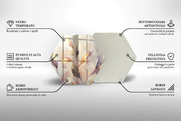 Protection plaque induction Feuilles de bohème peintes