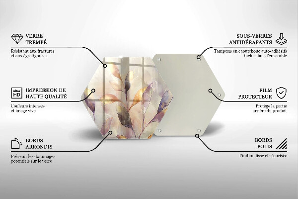 Protection plaque induction Feuilles de bohème peintes