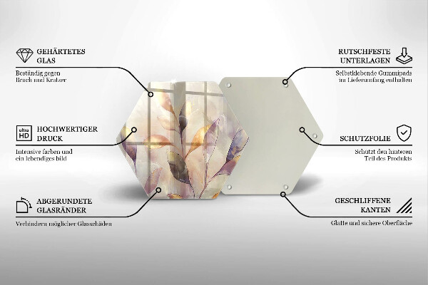 Protection plaque induction Feuilles de bohème peintes