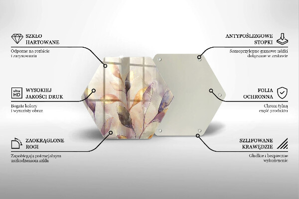 Protection plaque induction Feuilles de bohème peintes