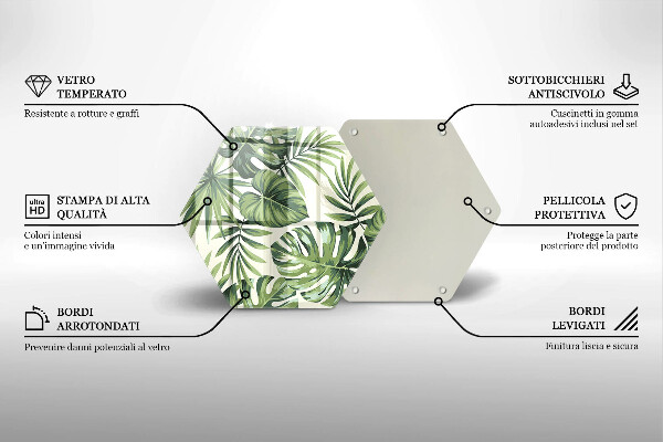 Protection plaque induction Illustration de feuilles de Monstera