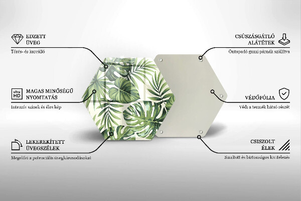 Protection plaque induction Illustration de feuilles de Monstera