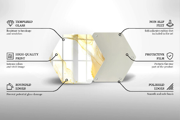 Cache plaque de cuisson Abstraction dorée