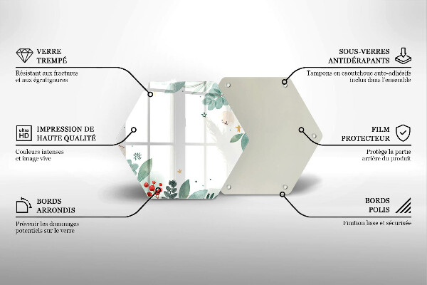 Cache plaque de cuisson Feuilles d'aquarelle
