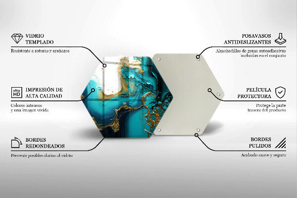 Protège plaque de cuisson Abstraction turquoise