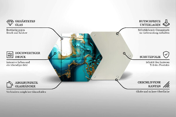 Protège plaque de cuisson Abstraction turquoise