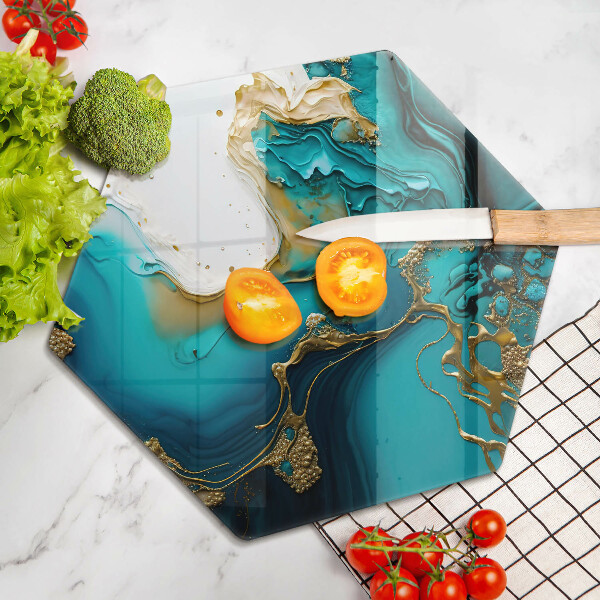 Protège plaque de cuisson Abstraction turquoise
