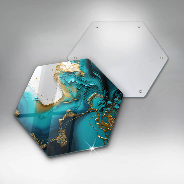 Protège plaque de cuisson Abstraction turquoise