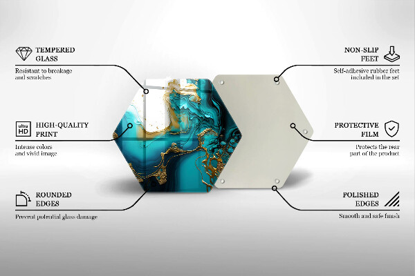 Protège plaque de cuisson Abstraction turquoise