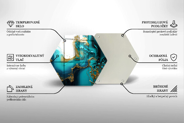 Protège plaque de cuisson Abstraction turquoise