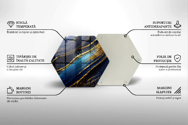 Protège plaque de cuisson Abstraction bleu marine