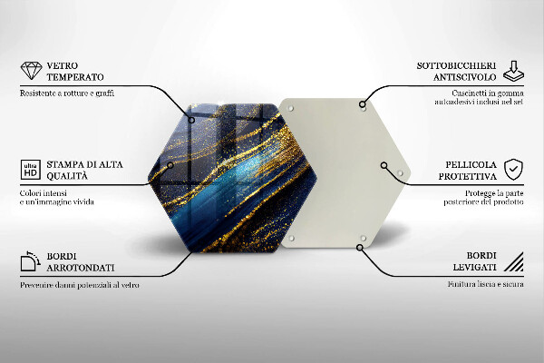 Protège plaque de cuisson Abstraction bleu marine