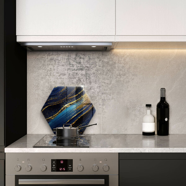 Protège plaque de cuisson Abstraction bleu marine