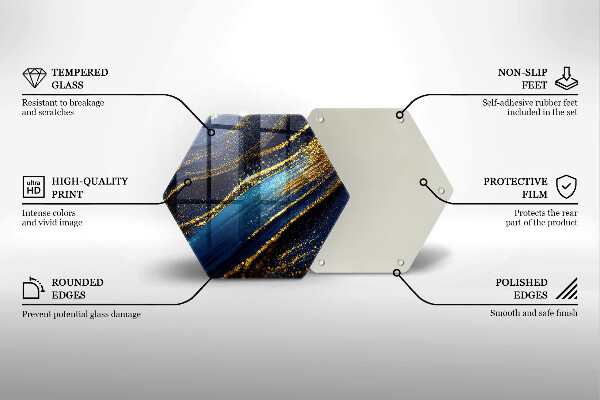 Protège plaque de cuisson Abstraction bleu marine